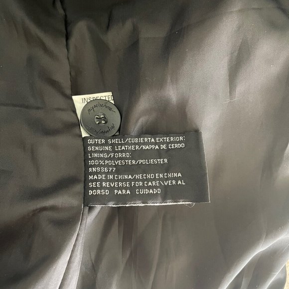 Vtg Jacqueline Ferrar Black Leather Jacket Y2K - Picture 7 of 7